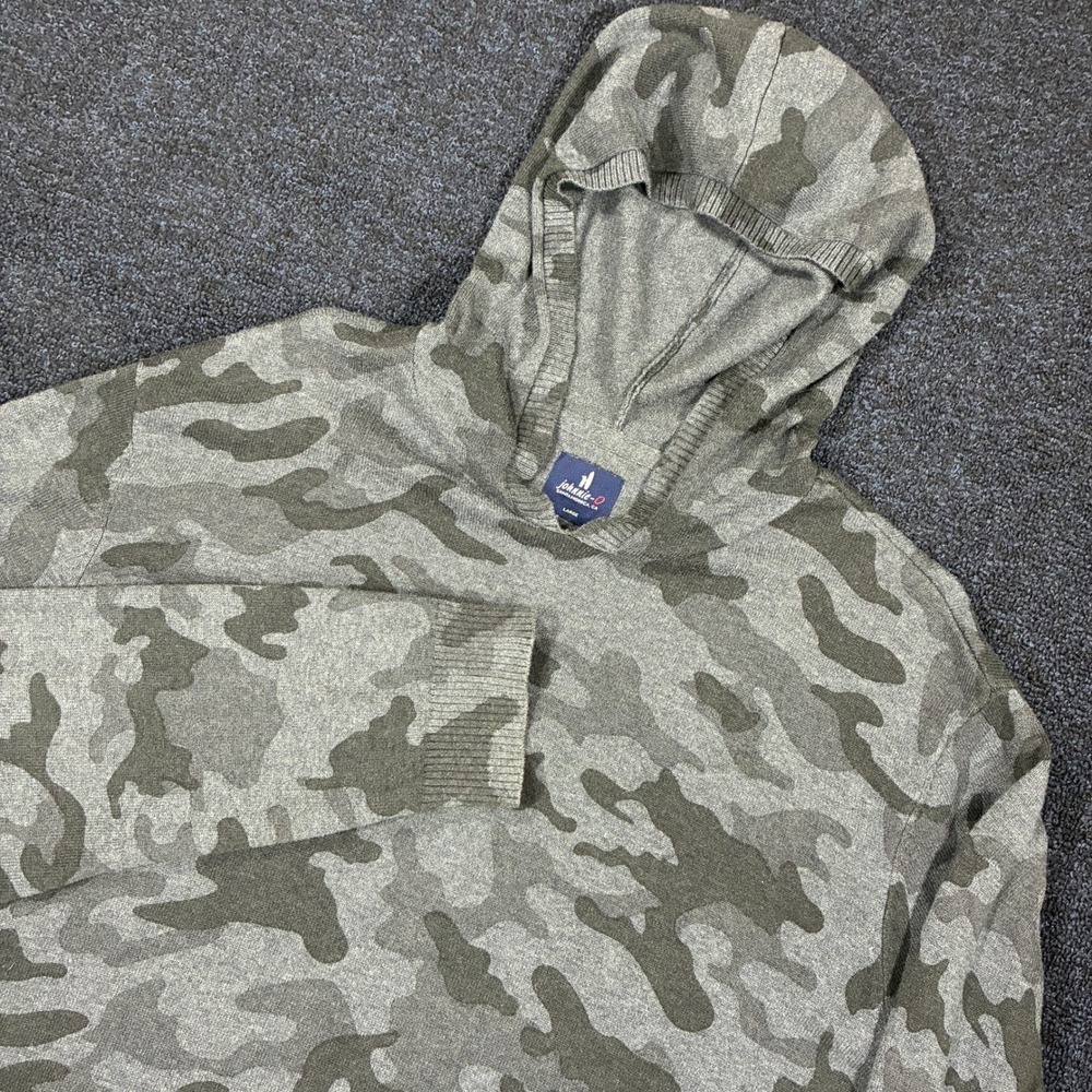 Johnnie-O Neil Camo Hoodie Mens Large Pullover Performance Silk Blend JMSW100010